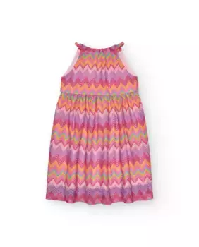 Платье для девочки с разноцветным зигзагообразным принтом Tuc tuc, мультиколор