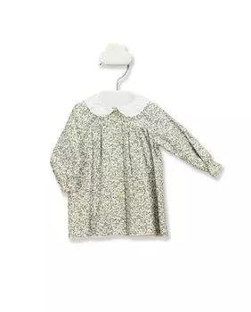 Платье для девочки с разрезом спереди и цветочным принтом BABID, зеленый