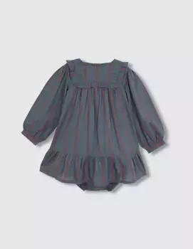 Платье для девочки с рюшами и чехлом под подгузник в тон Gocco, серый