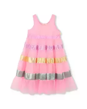 Платье для девочки с рюшами и пайетками Billieblush, цвет Rosa