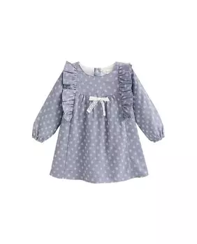 Платье для девочки с рюшами и цветочным принтом Dadati, синий