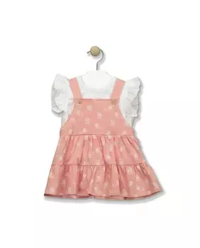 Платье для девочки с рюшами и футболкой с принтом льва BABID, оранжевый