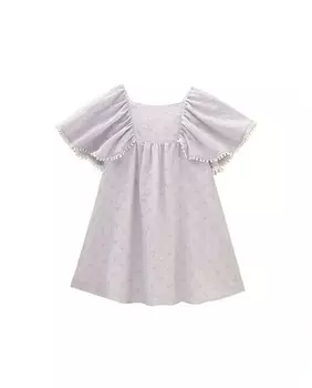 Платье для девочки с сердечками и бантиком на спине Dadati, сиреневый