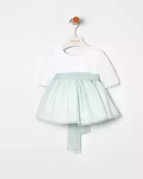 Платье для девочки с юбкой из фатина и трусиками в тон Coco Acqua, цвет Verde Agua