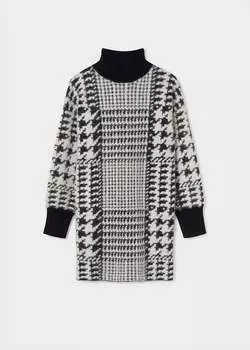 Платье для девочки с узором «гусиная лапка» в черном/белом цвете Mayoral