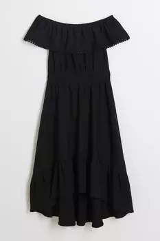 Платье для девочки с вырезом бардо River Island, черный
