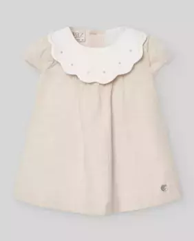 Платье для девочки с вышитой кокеткой Лен PAZ Rodrguez, натуральный