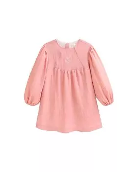 Платье для девочки с вышивкой и рукавами-фонариками Dadati, розовый