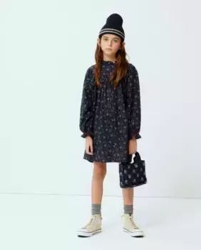 Платье для девочки со сплошным принтом Kids El Corte Ingls, синий