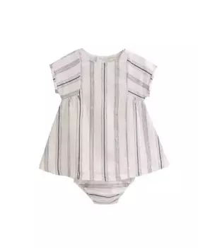 Платье для девочки в двухцветную полоску с трусиками в тон Dadati, чёрный