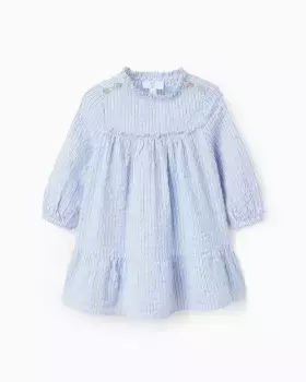 Платье для девочки в полоску из 100% хлопка Zippy, голубой