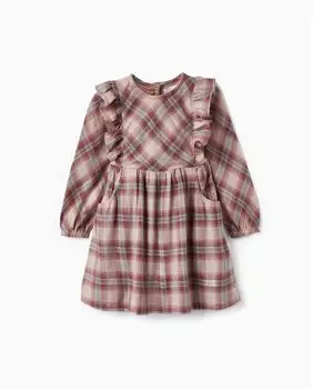 Платье для девочки в розовую клетку Zippy, розовый