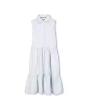 Платье для девочки в синем цвете без рукавов BOSS Kidswear, бирюзовый