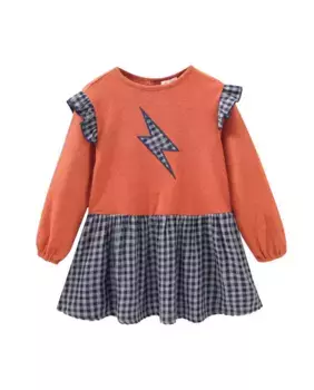 Платье для девочки в сочетании с рюшами и вышивкой-молнией Dadati, мультиколор