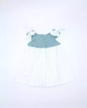 Платье для девочки в сочетании с бантами Fina Ejerique, зеленый