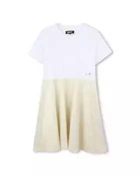 Платье для девочки желтого цвета с короткими рукавами DKNY, золотой