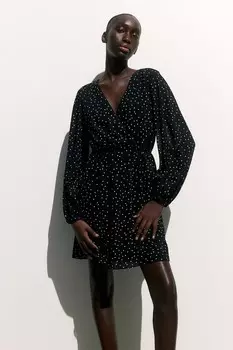 Платье для кормления мамы из шифона. H&M, черный