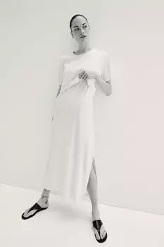 Платье для кормящих мам в рубчик H&M, белый