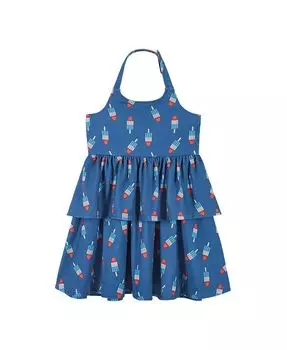 Платье для маленьких девочек с принтом Мороженое Andy & Evan, синий