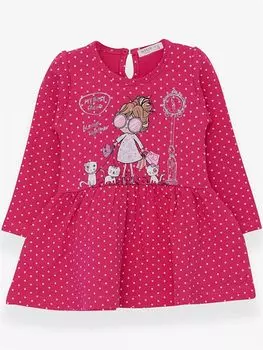 Платье для маленьких девочек с круглым вырезом и длинными рукавами Breeze