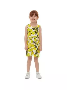 Платье для маленьких девочек с круглым вырезом и узором Lovetti, белый печатный