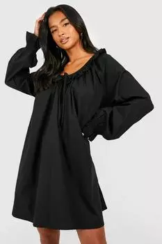 Платье для маленьких с овчным вырезом и брюками Boohoo, черный