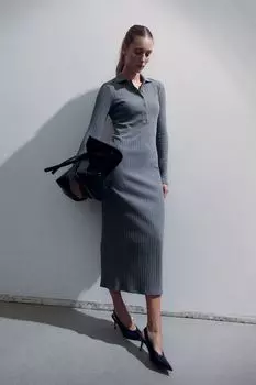 Платье для мамы для кормления с воротником H&M, серый