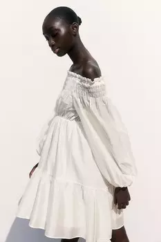 Платье для мамы с открытыми плечами H&M, бежевый