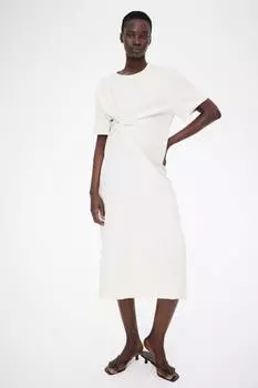 Платье для мамы с перекрученной деталью H&M, бежевый