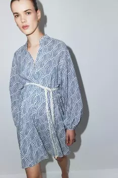 Платье для мамы с поясом макраме H&M, синий
