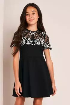Платье для особых случаев с контрастной кокеткой Lipsy, черный