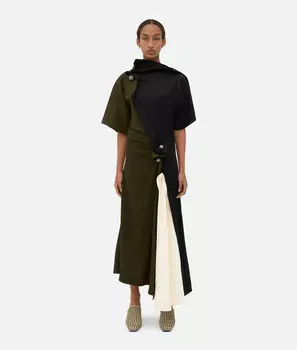 Платье для пирсинга из текучей вискозы Bottega Veneta
