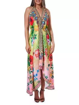 Платье для плавания с воротником халтер и цветочным принтом Ranee'S, цвет Yellow Multi