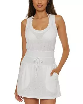 Платье для пляжного свидания с круглым вырезом BECCA by Rebecca Virtue, белый