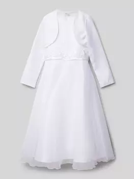 Платье для причастия облегающее с кружевной отделкой Happy Girls, белый