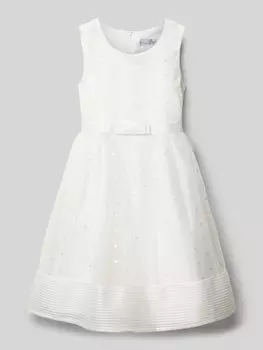Платье для причастия с декоративным бантом Happy Girls, экрю