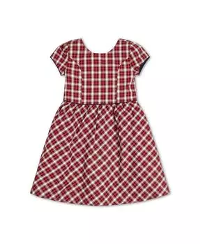 Платье для школьниц с короткими рукавами и пуговицами на спине, для малышей Hope & Henry, красный