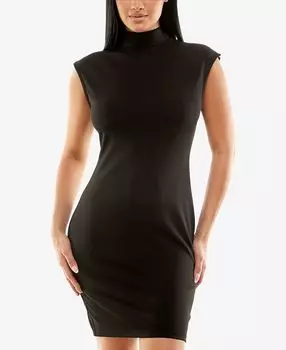 Платье для юниоров с воротником-стойкой из понте B Darlin, черный