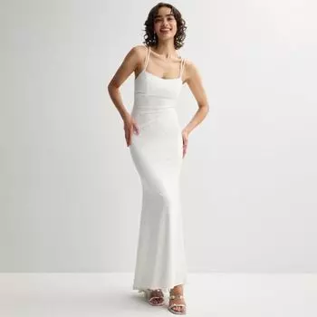 Платье для юниоров со стразами и шнуровкой на спине Jump Apparel, белый