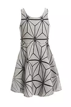 Платье для вечеринки без рукавов из жаккарда для больших девочек Hannah Banana, цвет grey multi