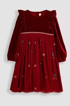 Платье для вечеринки с пайетками Jojo Maman Bb, красный