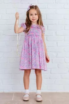 Платье для вечеринки с принтом «Либерти» от Бетси Рик Рак из 100% хлопка Trotters London, фиолетовый