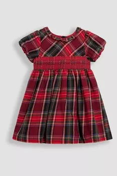 Платье для вечеринки в клетку Jojo Maman Bb, красный