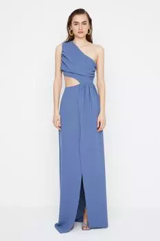 Платье для вечернего и выпускного вечера - синее - с запахом Trendyol, синий