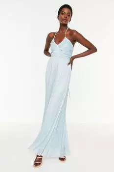 Платье для вечернего и выпускного вечера - Синий - А-силуэт Trendyol, синий