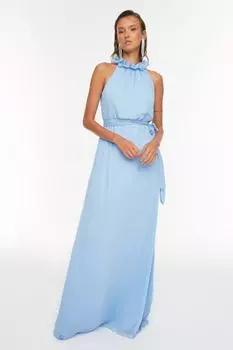 Платье для вечернего и выпускного вечера - Синий - А-силуэт Trendyol, синий