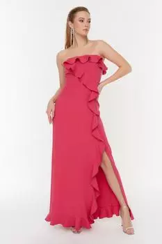 Платье для вечернего и выпускного вечера - Розовый - Асимметричный Trendyol, розовый