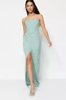 Платье для вечернего и выпускного вечера - зеленое - с запахом Trendyol, зеленый