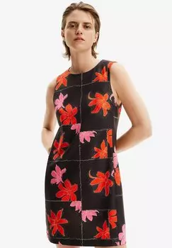 Платье дневное FLORAL MINI PINAFORE Desigual, черный