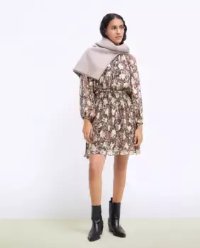 Платье до голени с длинными рукавами и короткой талией Tintoretto, черный